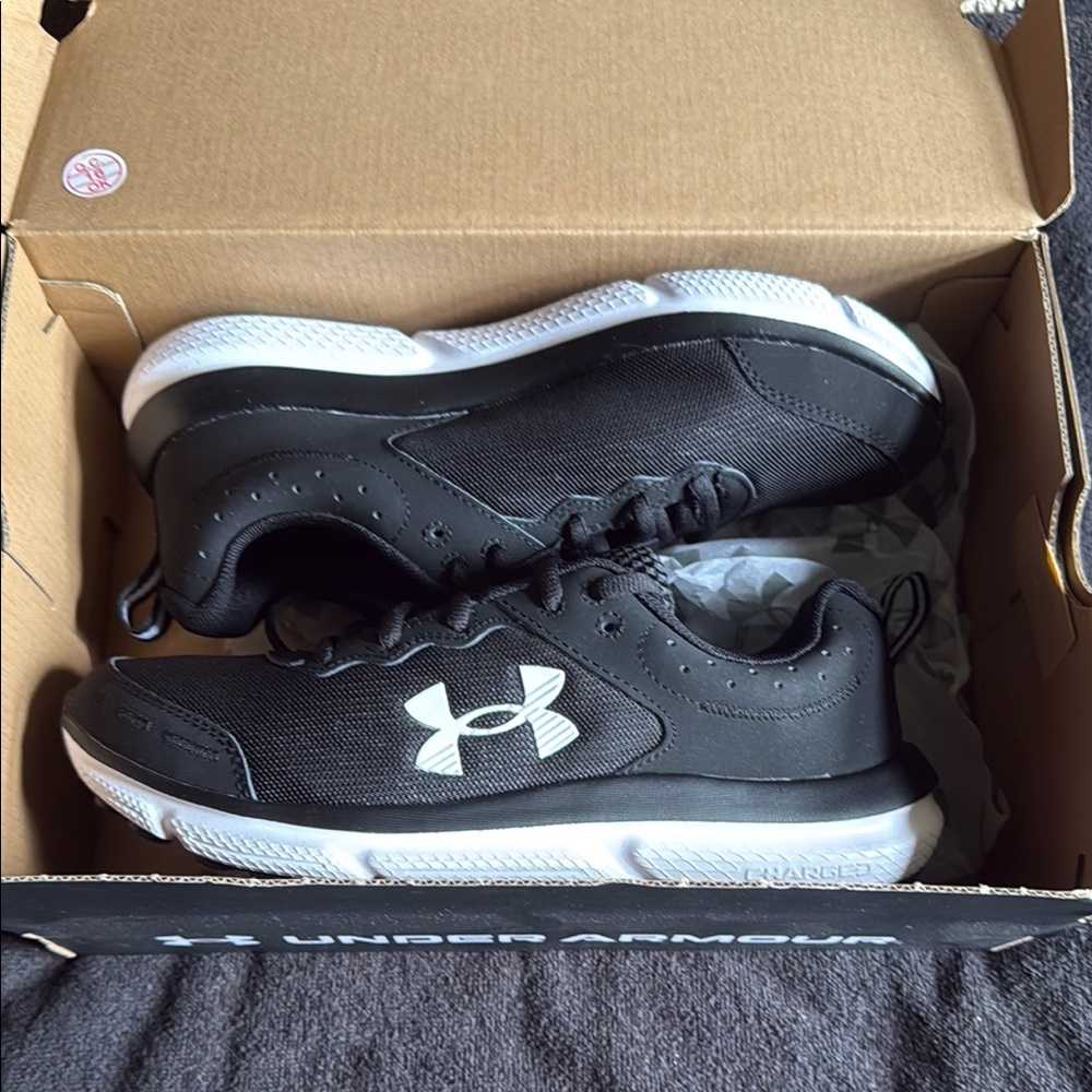 Under Armour Kids Black and White Sneakers